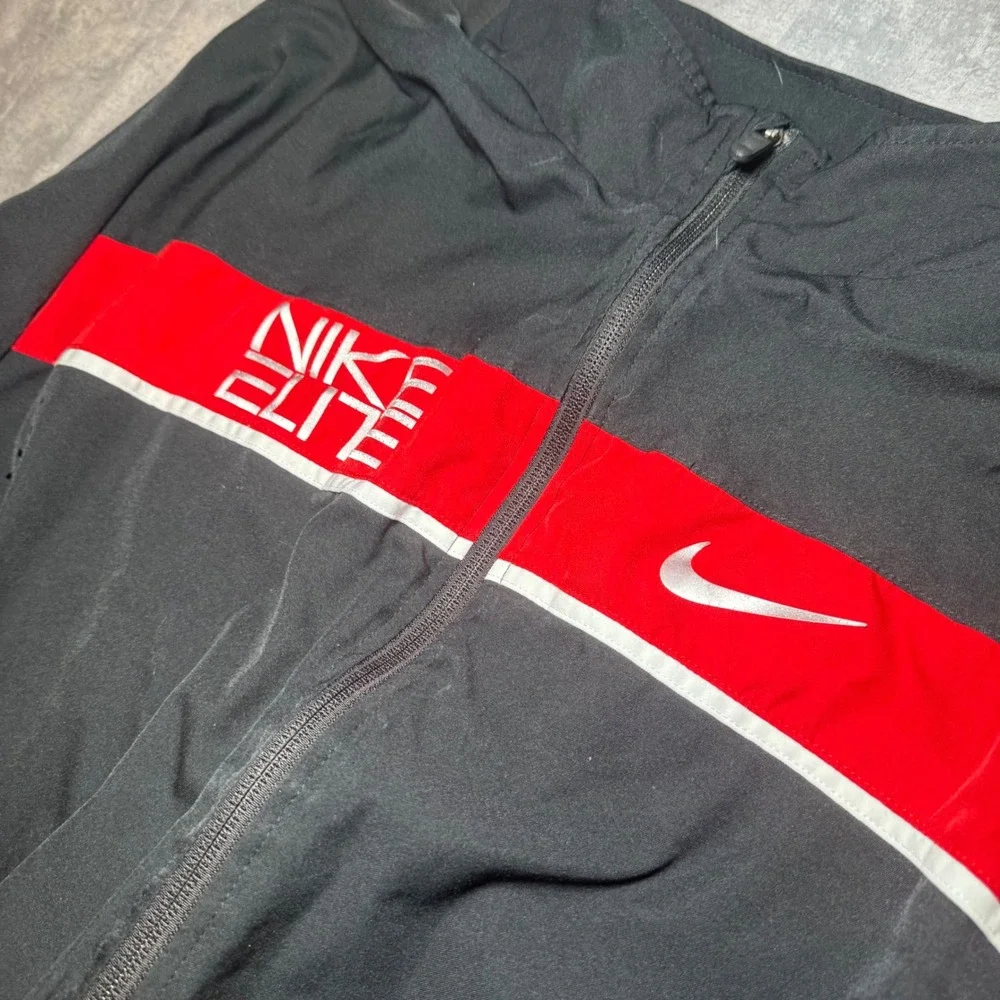 Nike Elite Dri-FIT Track Jacket Mens XL Black Red Full Zip Basketball Jacket